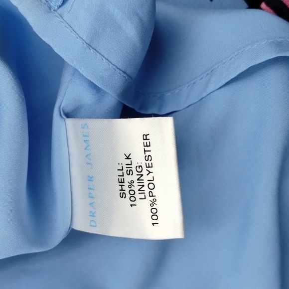 Draper James Collection Border Print Floral Tulip Dress Size 8 Blue/Pink Silk - Picture 10 of 12